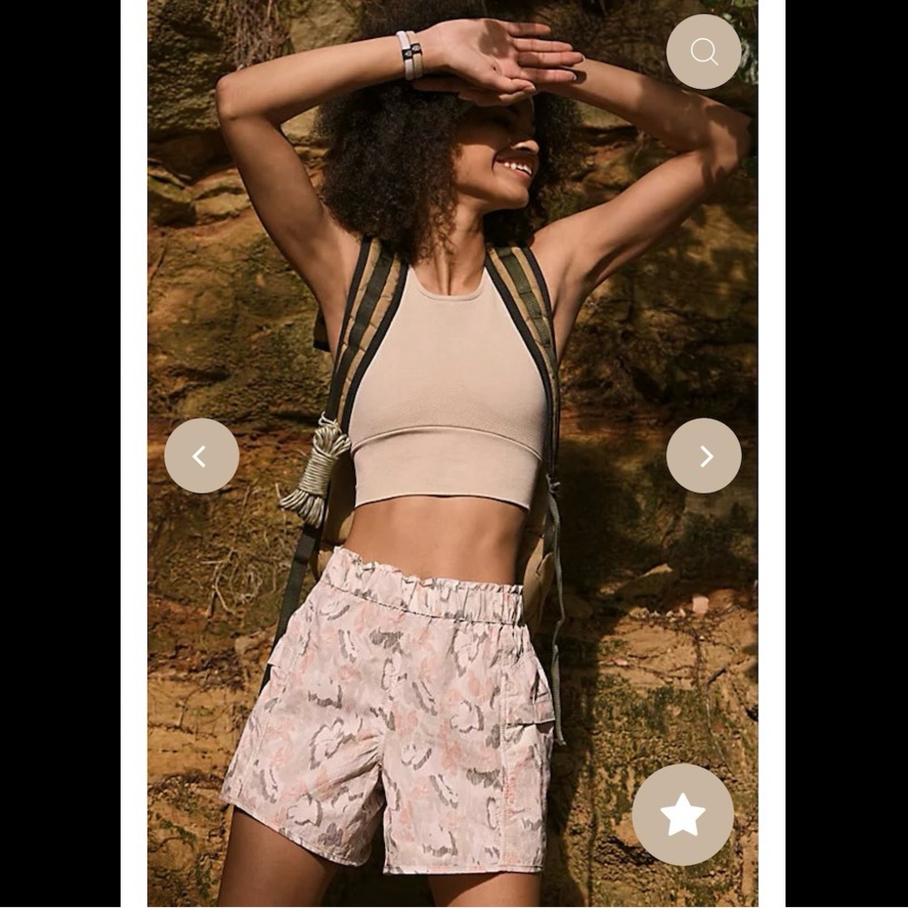 FP Movement In the Wild hiking lightweight shorts pockets M ivory combo NWT $68